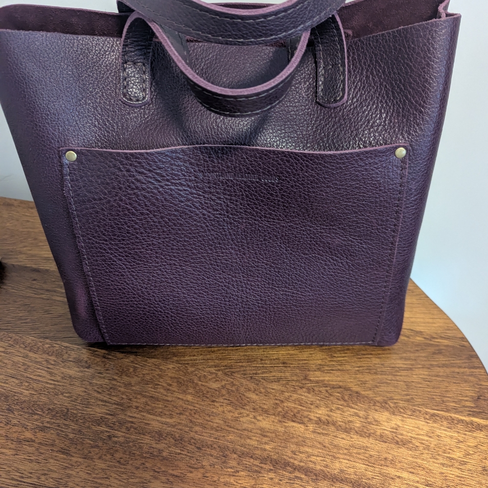 Portland Leather Deep Purple Tote Bag